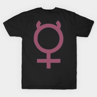 Planet Mercury - Planetary Symbol - Winged Helmet T-Shirt